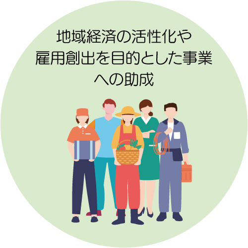 地域経済の活性化や雇用創出を目的とした事業への助成